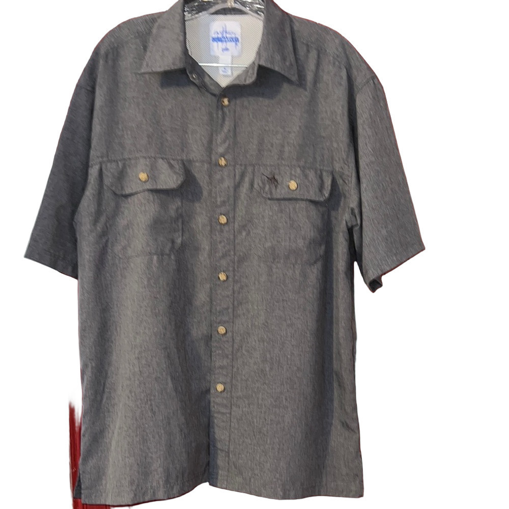 Guy Harvey Gray Casual Button Down Shirt M